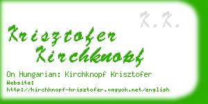 krisztofer kirchknopf business card